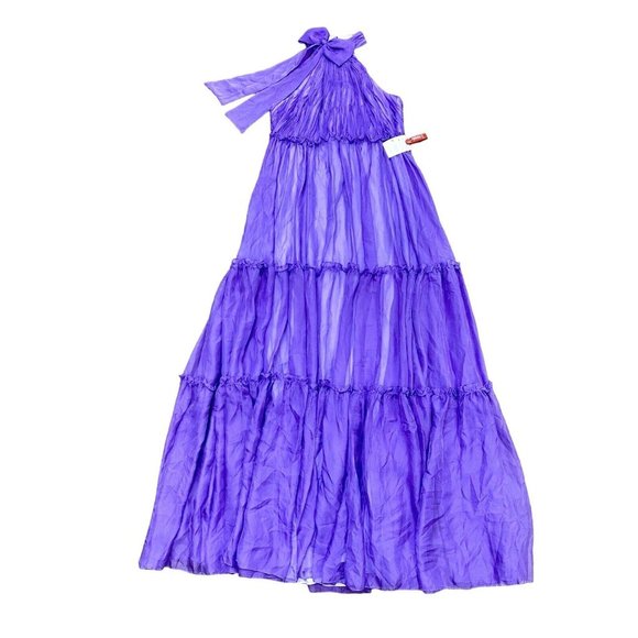 Mac Duggal Ieena Sz 10 Dress 55848 Halter A-Line Evening Gown Orchid Purple New - Picture 4 of 11